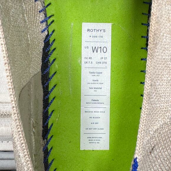 Rothy's The Original Ivory Houndstooth Gray Loafer Slip On Shoes Women's Size 10 - Picture 7 of 7